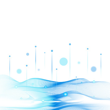 蓝色科技渐变波浪线条矢量元素