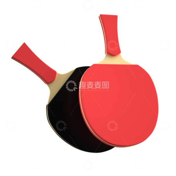 源文件下载【趣麦麦图】3D立体乒乓球拍模型