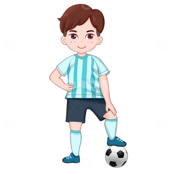 源文件下载【趣麦麦图】亚运会踢足球的足球运动员免抠元素