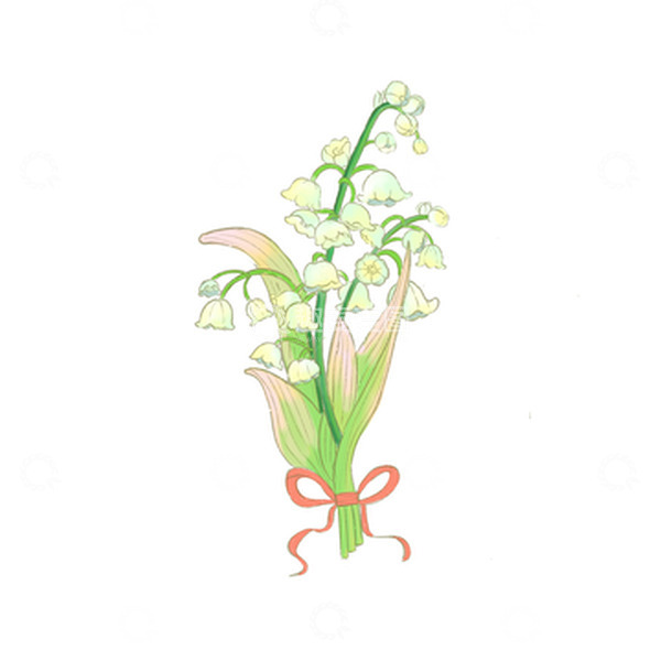 源文件下载【趣麦麦图】花束 铃兰 手绘 卡通 花朵