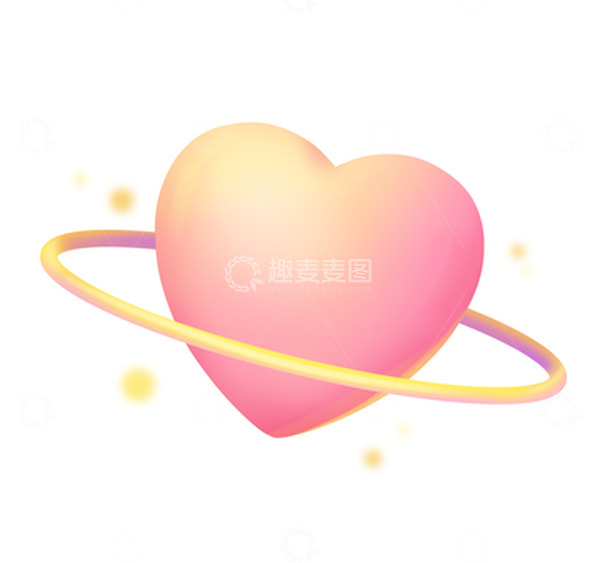 源文件下载【趣麦麦图】-爱心星球立体梦幻