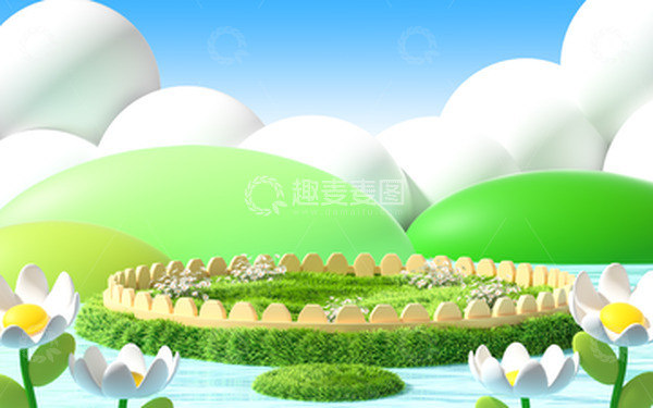 绿色卡通场景电商产品主图直通车详情页首页