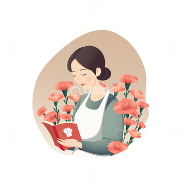 源文件下载【趣麦麦图】母亲节妈妈康乃馨鲜花献花束感恩