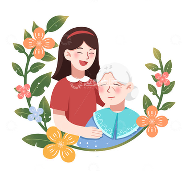 源文件下载【趣麦麦图】母亲节相拥母女扁平卡通人物元素