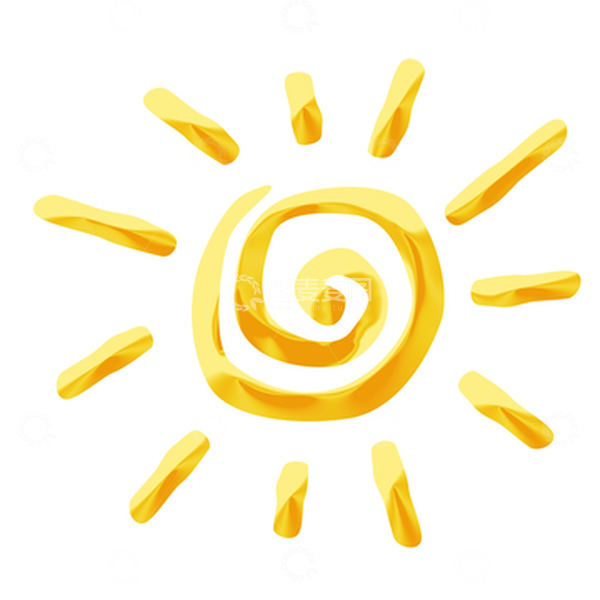 太阳手绘插画元素