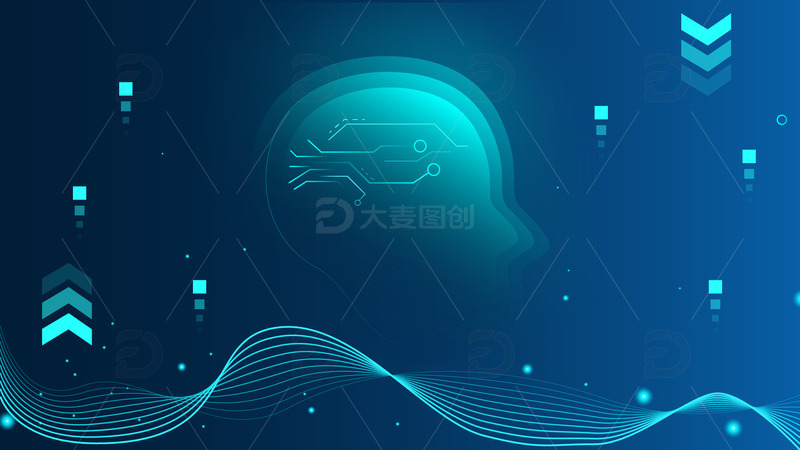 源文件下载【趣麦麦图】蓝色渐变未来科技信息可视化商务背景