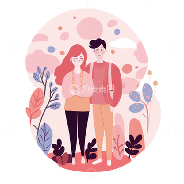 源文件下载【趣麦麦图】520粉红情侣约会