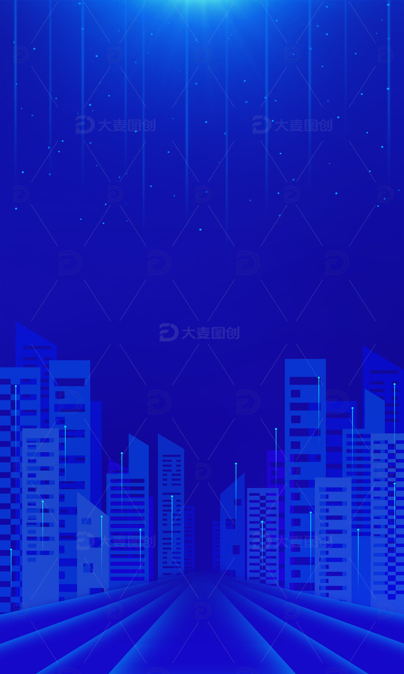 源文件下载【趣麦麦图】蓝色智慧科技城市