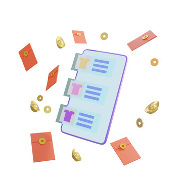 电商大促购物促销优惠手机模型