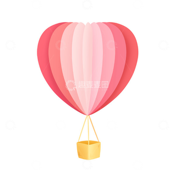 源文件下载【趣麦麦图】-爱心热气球卡通素材