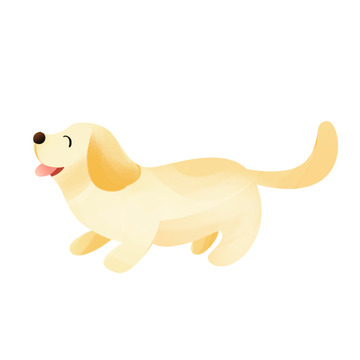 可爱的黄色的小狗元素