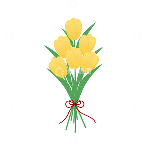 源文件下载【趣麦麦图】520母亲节郁金香黄色浪漫花束