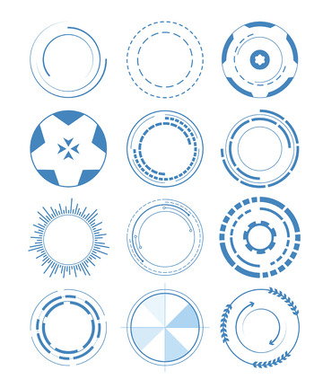 圆形科技感几何边框元素