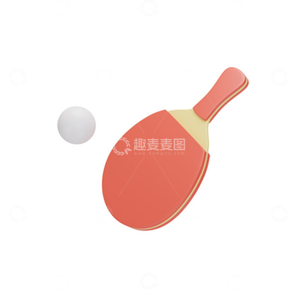 源文件下载【趣麦麦图】体育用品乒乓球拍模型