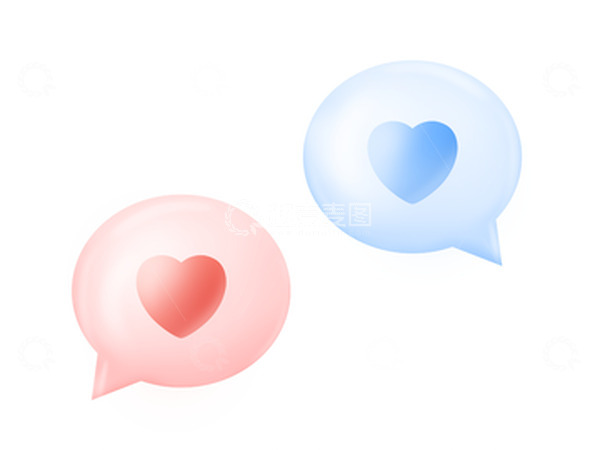 源文件下载【趣麦麦图】爱心气泡对话款框