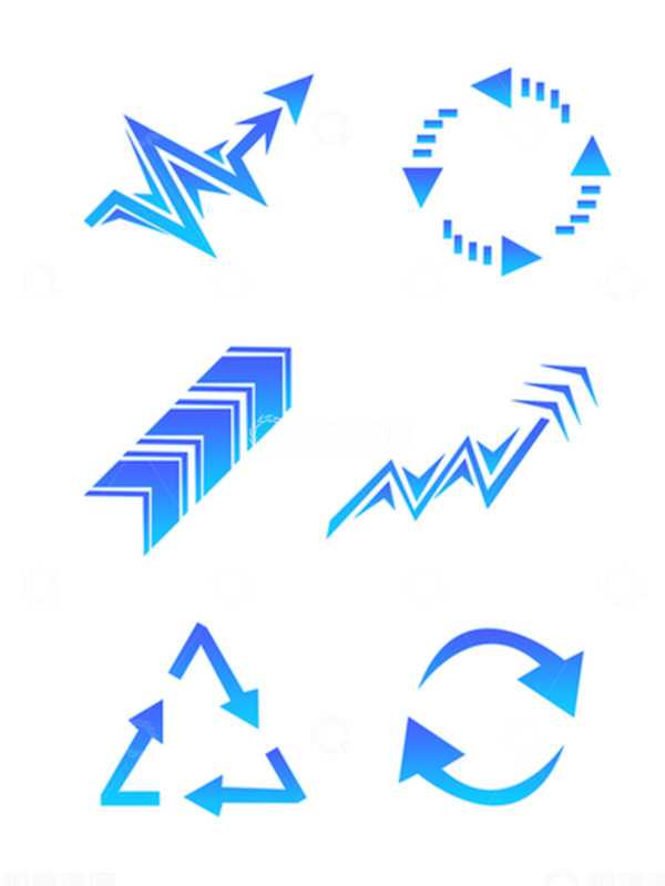 源文件下载【趣麦麦图】科技感高级感渐变拉丝蓝色箭头电商