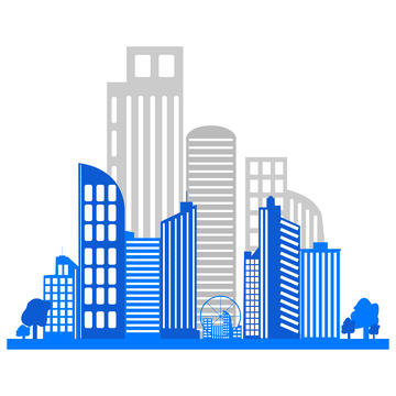 扁平化科技感城市建筑