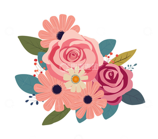 源文件下载【趣麦麦图】手绘母亲节花束
