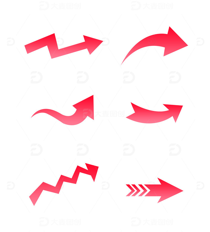 红色高级速度感箭头信息可视化