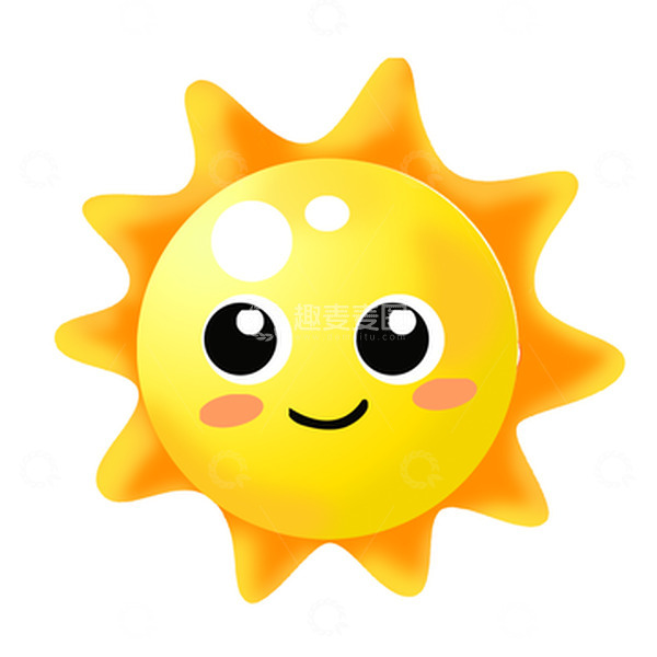 手绘插画可爱太阳立夏元素