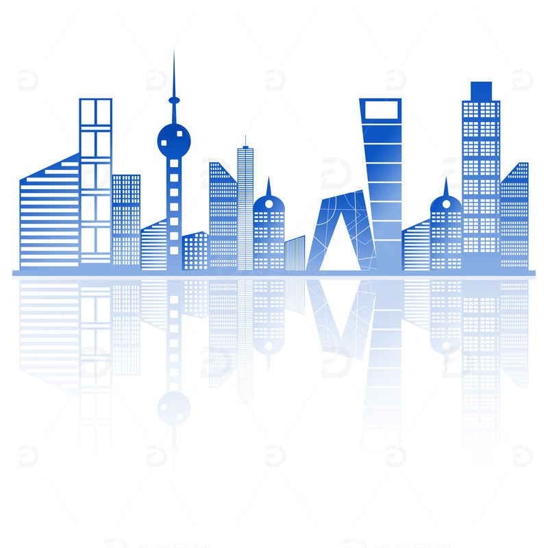 源文件下载【趣麦麦图】蓝色科技商务城市建筑