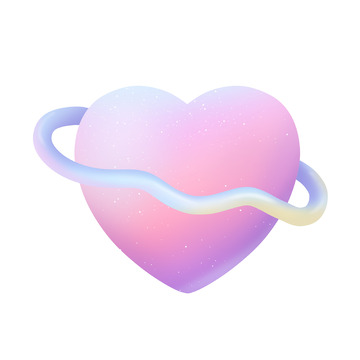 爱心炫彩立体紫色梦幻粉色蓝色
