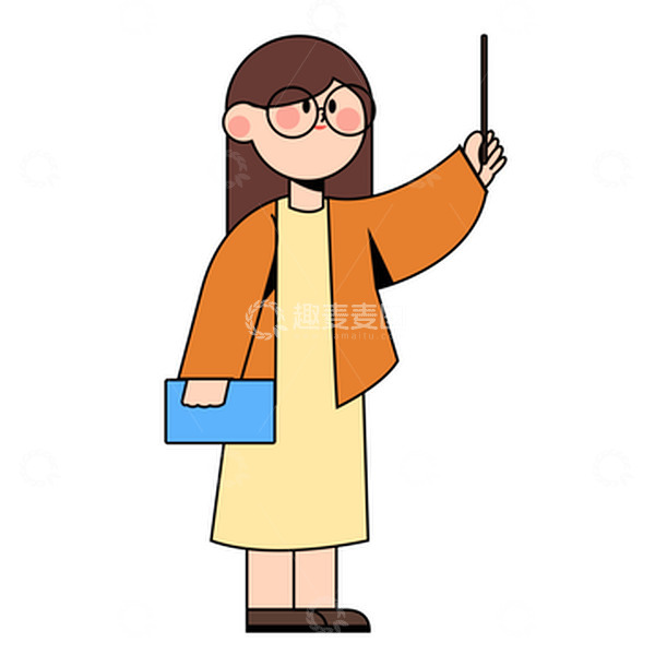 源文件下载【趣麦麦图】粗线条扁平风劳动节人物老师讲课