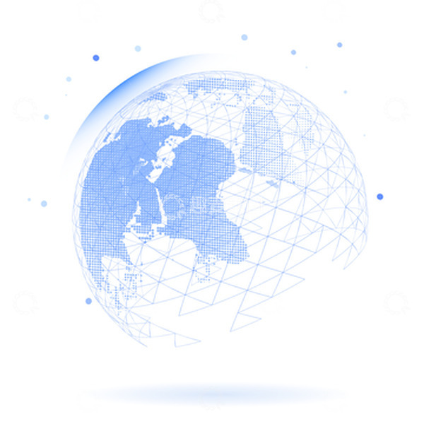 源文件下载【趣麦麦图】蓝色星球科技互联网统计线条装饰元素