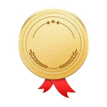 金色勋章徽章奖牌奖章标签