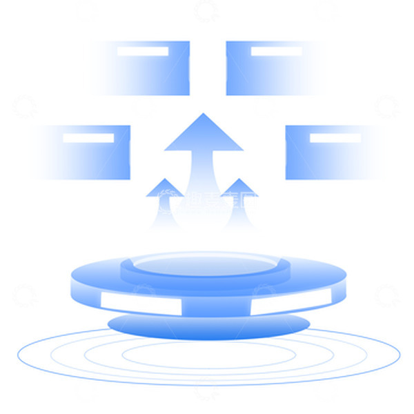 源文件下载【趣麦麦图】蓝色科技可视化结构箭头元素