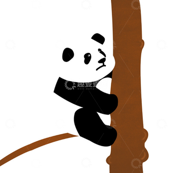 源文件下载【趣麦麦图】国宝大熊猫爬树