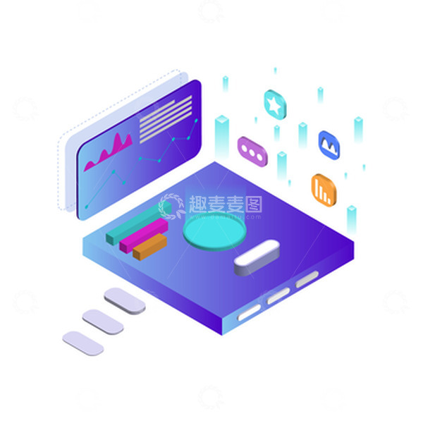 源文件下载【趣麦麦图】2.5D立体感科技可视化元素