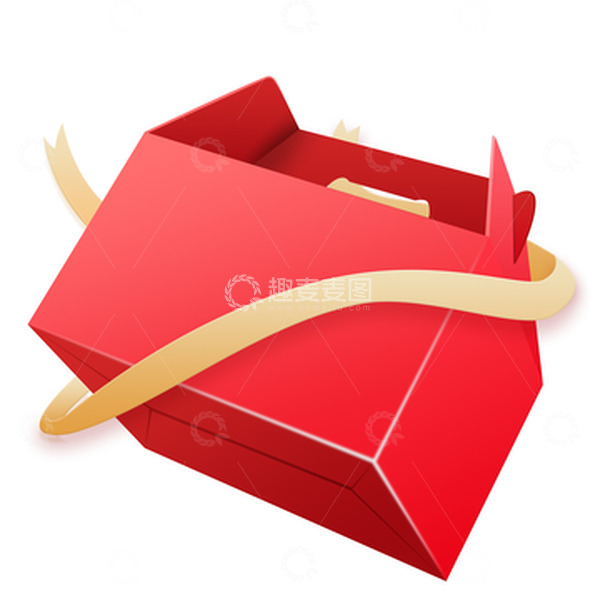 源文件下载【趣麦麦图】红色喜庆礼品盒子丝带漂浮素材