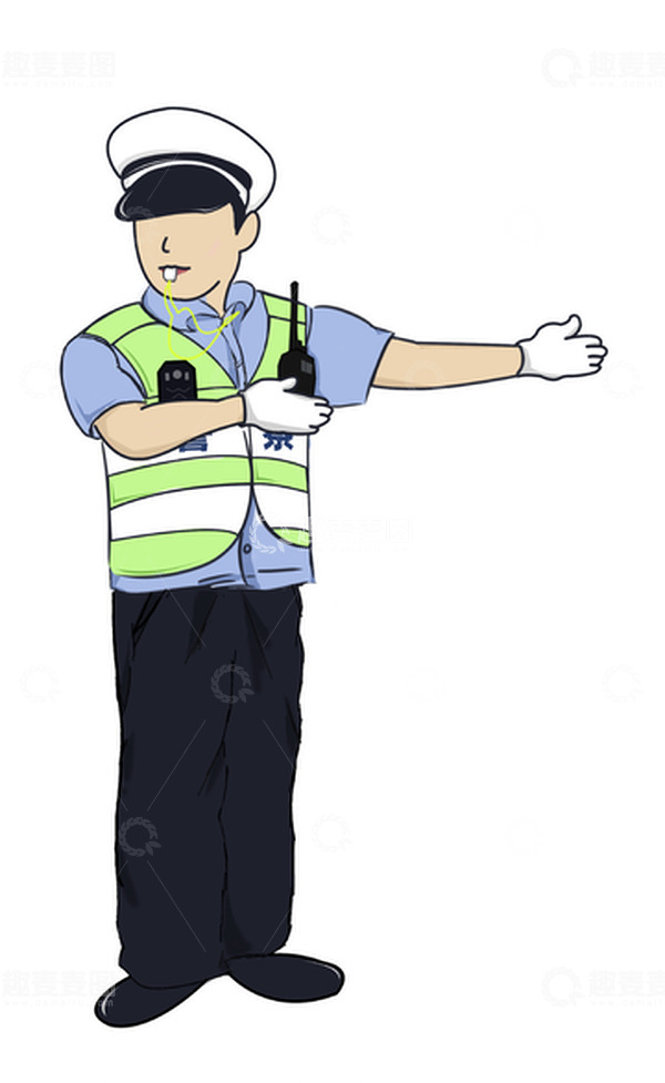 源文件下载【趣麦麦图】交警 劳动 交通 人物 卡通 手绘
