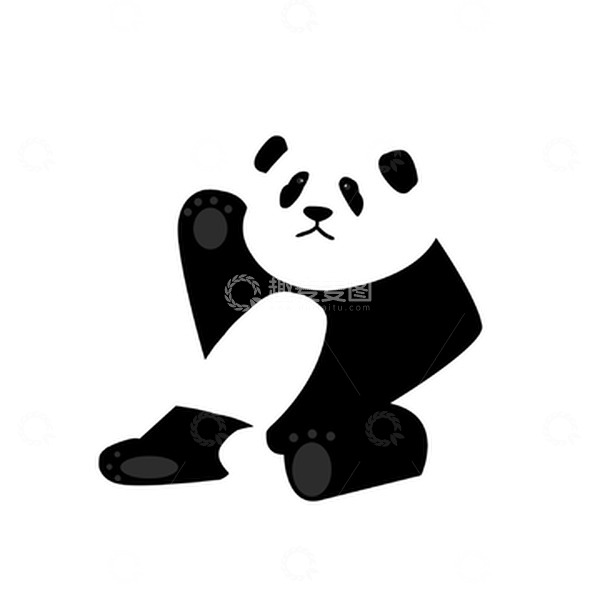 源文件下载【趣麦麦图】可爱的国宝大熊猫招手打招呼