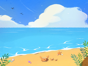 肌理风格立夏海边沙滩风景