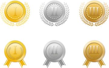 卡通金牌银牌铜牌