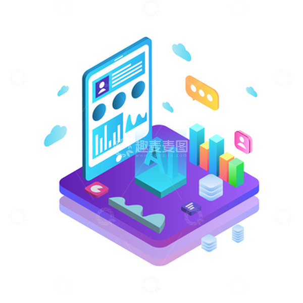 源文件下载【趣麦麦图】信息可视化2.5D插画元素