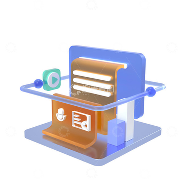 源文件下载【趣麦麦图】3D立体企业互联网科技数据