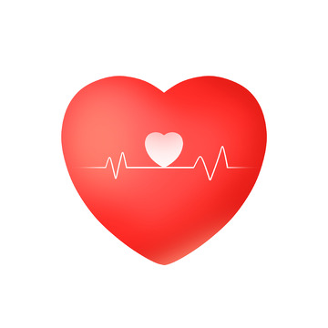 爱心心电图红色心