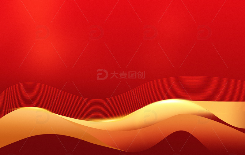 红色金色线条红色大气简约海报背景
