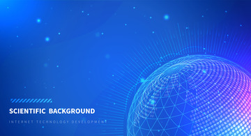 蓝色科技互联网人工智能线条电商背景