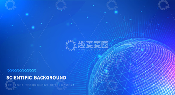 源文件下载【趣麦麦图】蓝色科技互联网人工智能线条电商背景