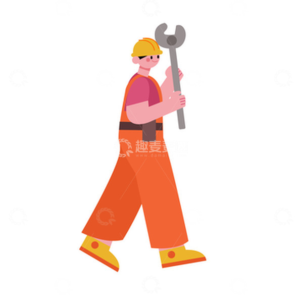 源文件下载【趣麦麦图】-扁平风劳动节工人师傅