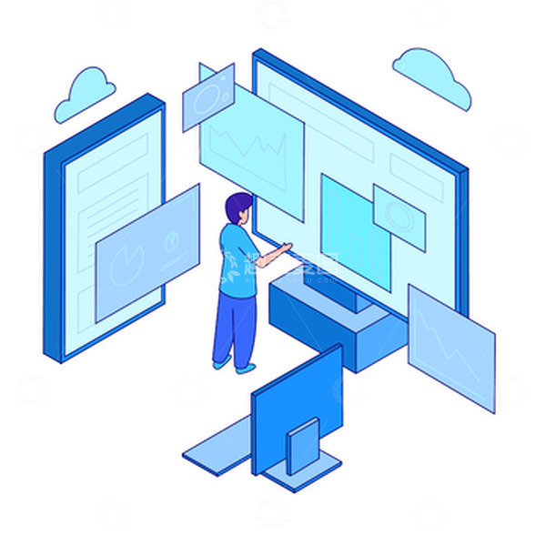 源文件下载【趣麦麦图】信息科技互联网2.5D元素