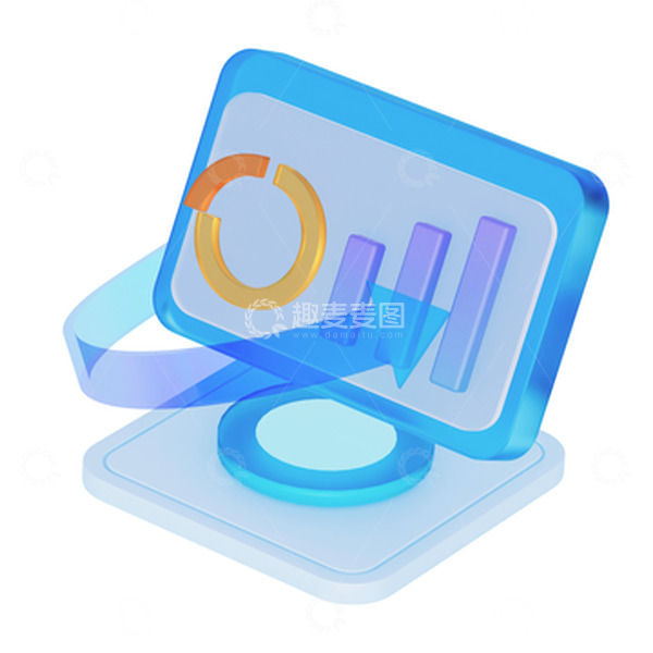 源文件下载【趣麦麦图】3D科技金融数据信息可视化图标