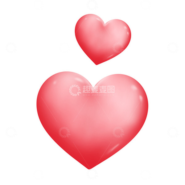 源文件下载【趣麦麦图】手绘立体红色爱心