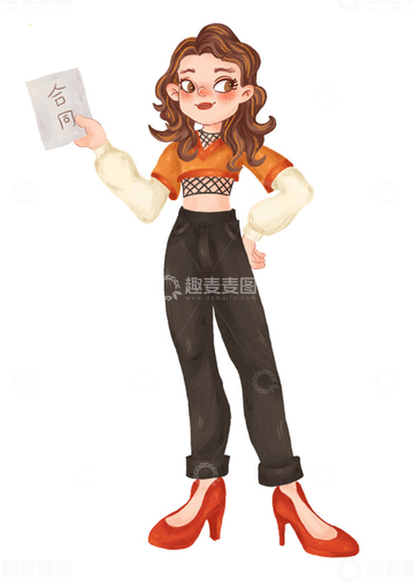 源文件下载【趣麦麦图】职场女强人角色设计