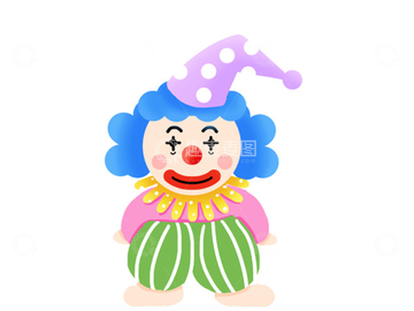 源文件下载【趣麦麦图】愚人节小丑形象单人插画