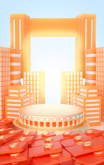 3D立体电商促销主图直通车详情页首页展台